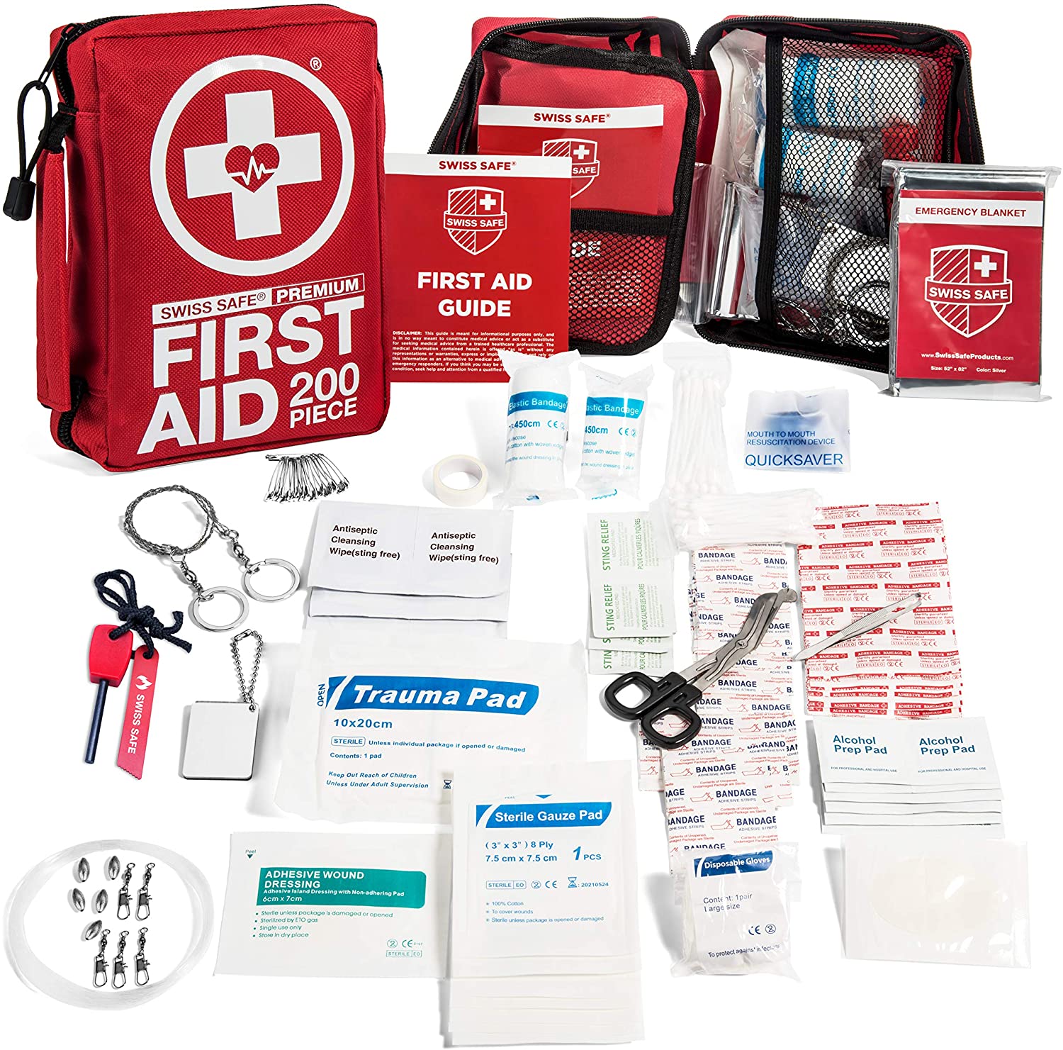  Survival First Aid Kit Checklist You Can’t Live Without 200-Piece-Professional-First-Aid-Kit-for-Home-Car-or-Work-Plus-Emergency-Medical-Supplies-for-Camping-Hunting-Outdoor-Hiking-Survival