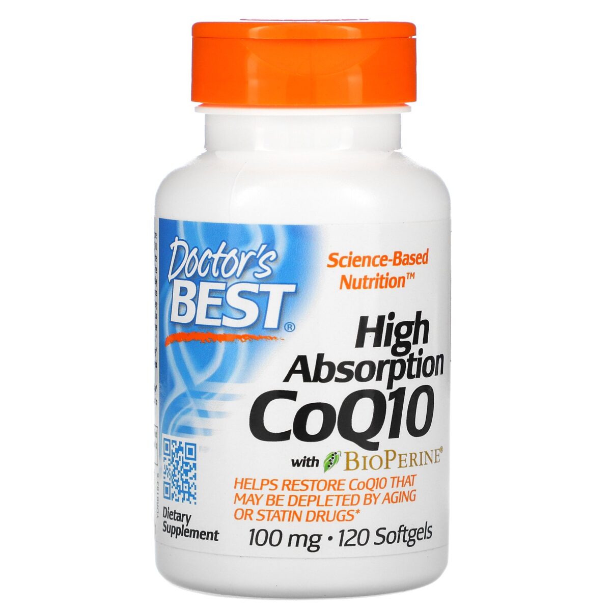 Doctor's Best High Absorption CoQ10 with BioPerine, Gluten Free, Naturally Fermented, Heart Health, Energy Production,100 mg 120 Softgels