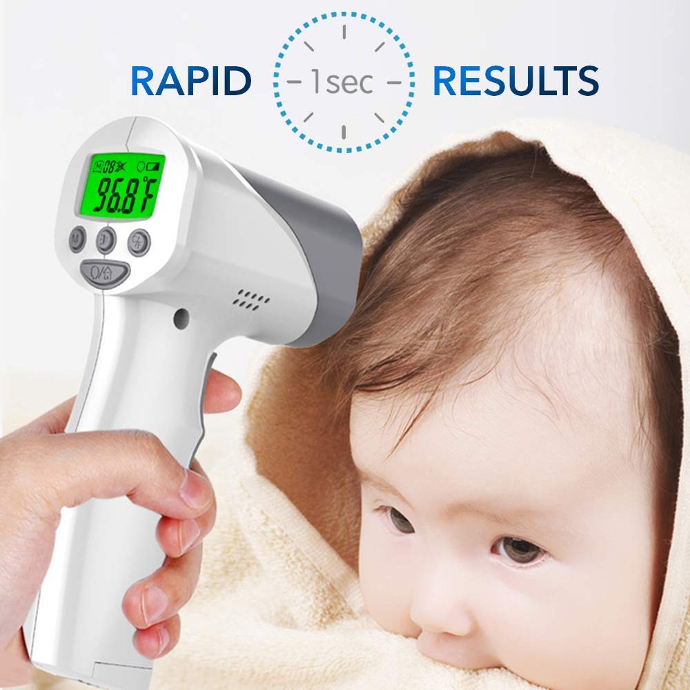 Medical Grade Heavy Duty Touchless Infrared Forehead Thermometer, for Adults & Baby Thermometer Gun