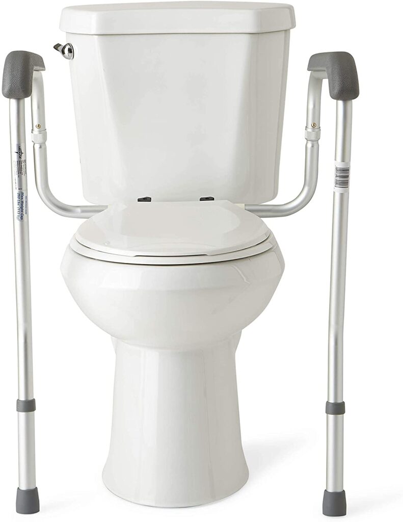 Medline Toilet Safety Rails, Safety Frame for Toilet, Height Adjustable Legs, Bathroom Safety