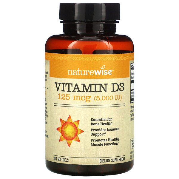NatureWise Vitamin D3 5000iu (125 mcg), Bone Health and Immune Support ...