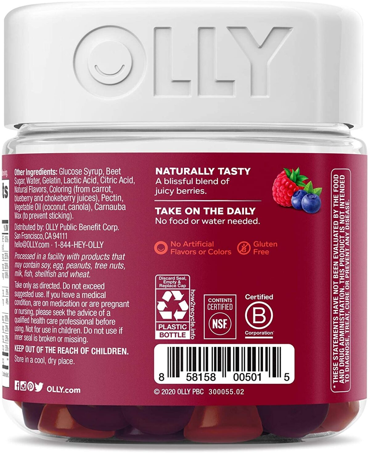 Olly Women's Multivitamin Gummy, Berry, 90 Gummies