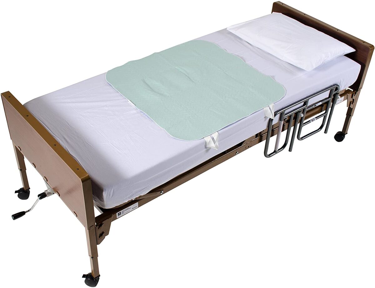 Patient Aid 34 x 36 Positioning Bed Pad with Handles, Incontinence Mattress Bedding Protector Liner Underpad, Waterproof