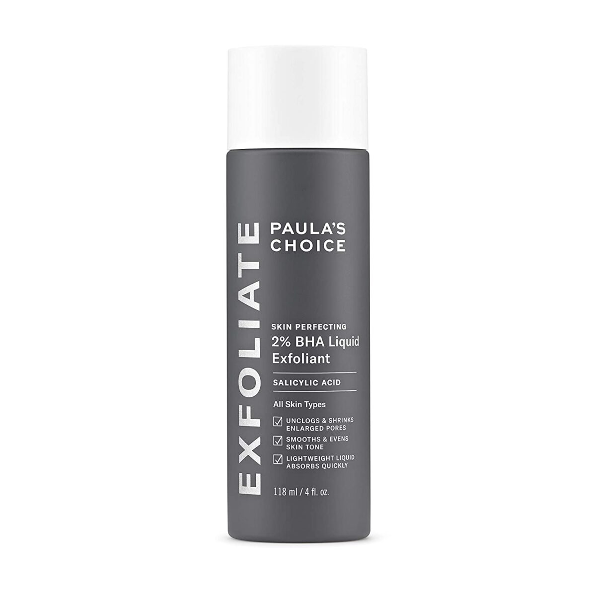 Paulas Choice SKIN PERFECTING 2% BHA Liquid Salicylic Acid Exfoliant Facial Exfoliant for Blackheads, Enlarged Pores, Wrinkles & Fine Lines, 4 oz