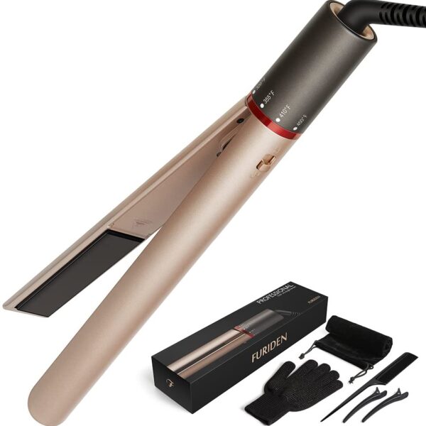Professional Hair Straightener, Flat Iron for Hair Styling 2 in 1 Tourmaline Ceramic Flat Iron for All Hair Types