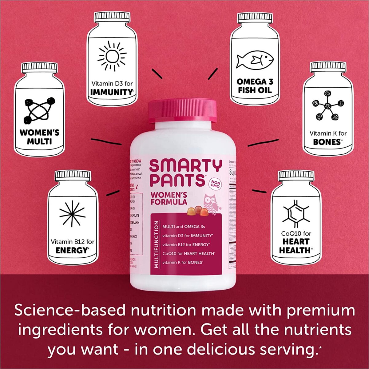 SmartyPants Women's Formula Gummy Multivitamins, 180 Gummies