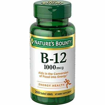 Vitamin B12 by Nature's Bounty, Supports Energy Metabolism and Nervous System Health, 1000mcg, 200 Tablets